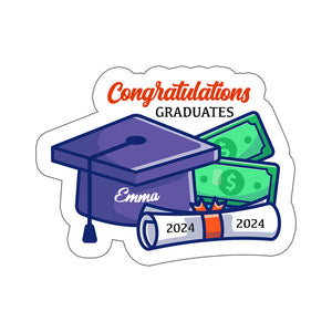 Congratulations Graduates - Custom Name And Year - Personalized Sticker, Gift For Graduation