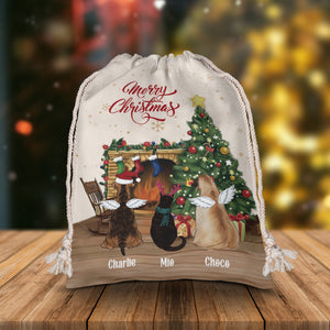 Merry Christmas Backview Pet- Personalized String Bag, Christmas Gift, Gift For Pet Lover