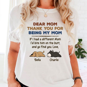 Dear Mom Dad, Thank You For Being My Mom Dad - Custom Appearance And Name - Personalized T-Shirt - Pet Lover Gift