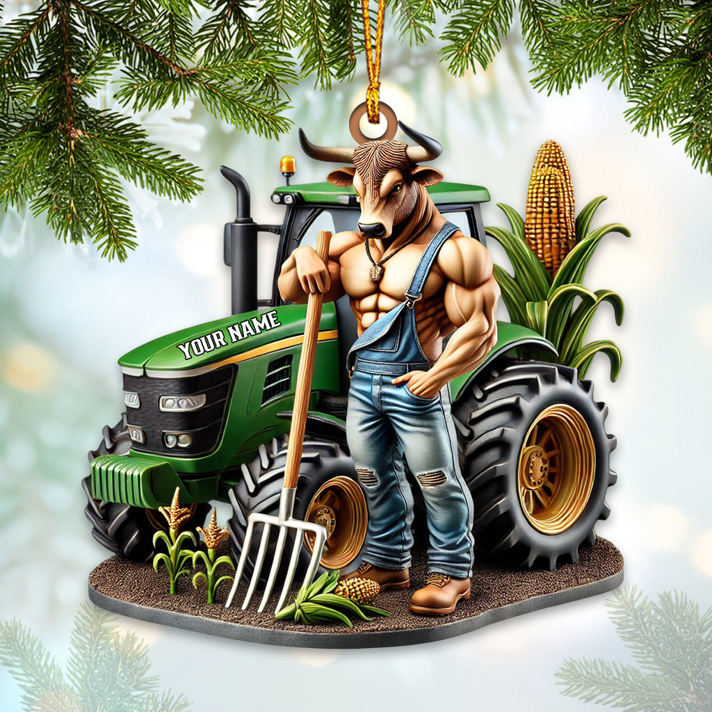 Farmer Decor Christmas Ornament, Personalized Ornament