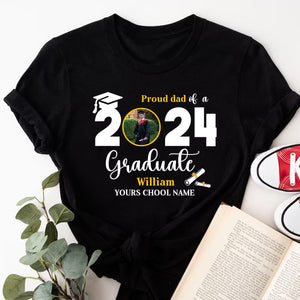 2024 Graduate, Custom Photo And Texts - Gift For Graduation - Personalized T-Shirt