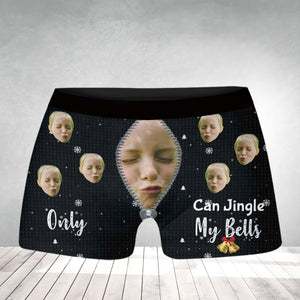 Custom Photo, Only Jingle My Bells, Personalized Boxer Shorts - Gift For Family, Couple Gift