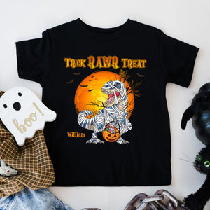 Trick Rawr Treat - Custom Character & Name - Personalized T-Shirt - Halloween Family Gift