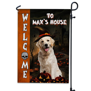 Welcome Flag - Custom Photo And Text - Personalized Halloween Flag - Halloween Gift