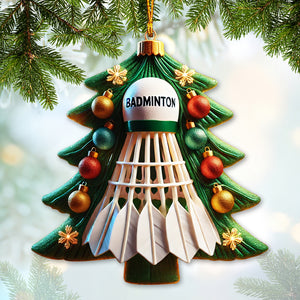 Custom Name Ornament, Badminton Christmas Tree