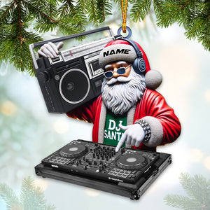 Santa DJ Ornament, Personalized Ornament