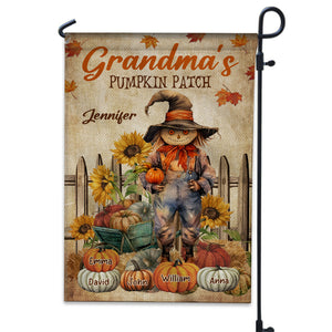 Pumpkin Patch - Personalized Tittle And Names Flag - Gift For Family, Halloween Gift