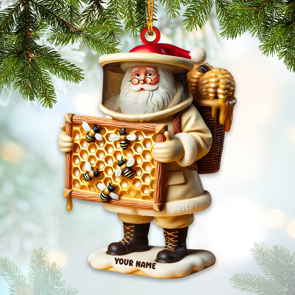 Santa Beekeeper Christmas Ornament, Personalized Ornament