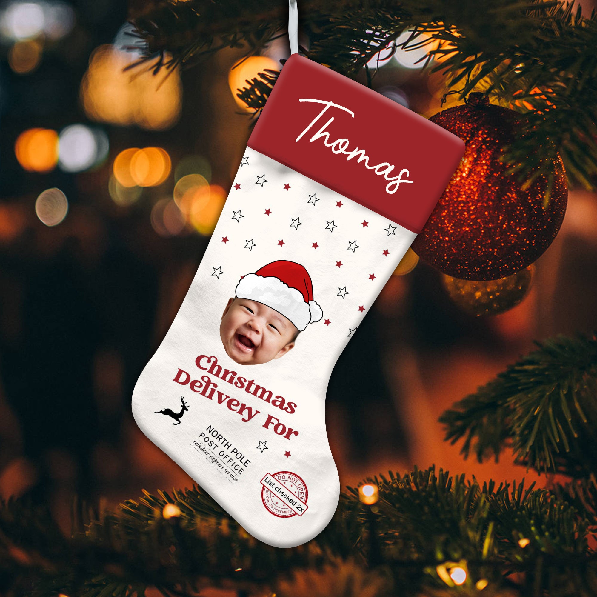 Christmas Special Delivery For - Personalized Christmas Socks Decoration - Custom Photo Gift, Christmas Gift