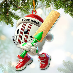 Christmas Cricket Ball Ornament, Personalized Ornament