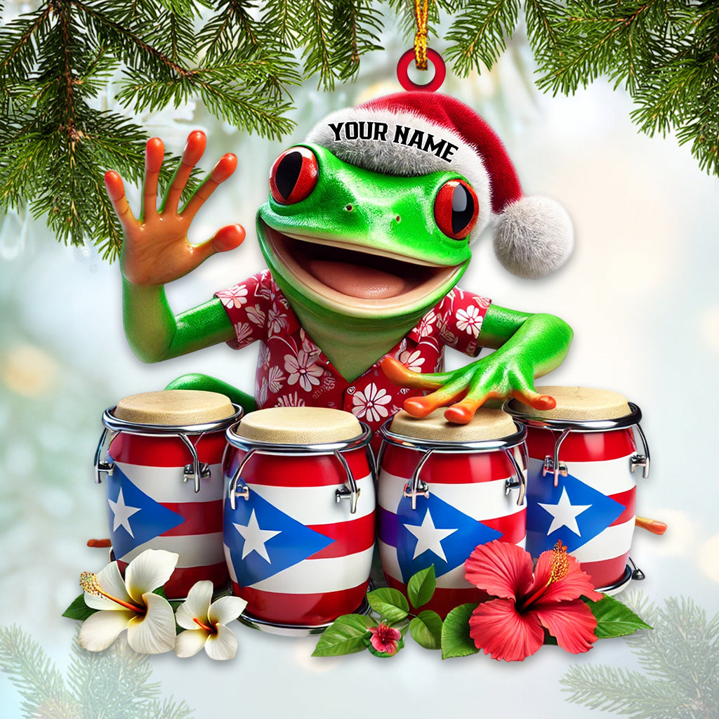 Christmas Puerto Rico Coqui Frog Home Decor Christmas Ornament, Personalized Ornament