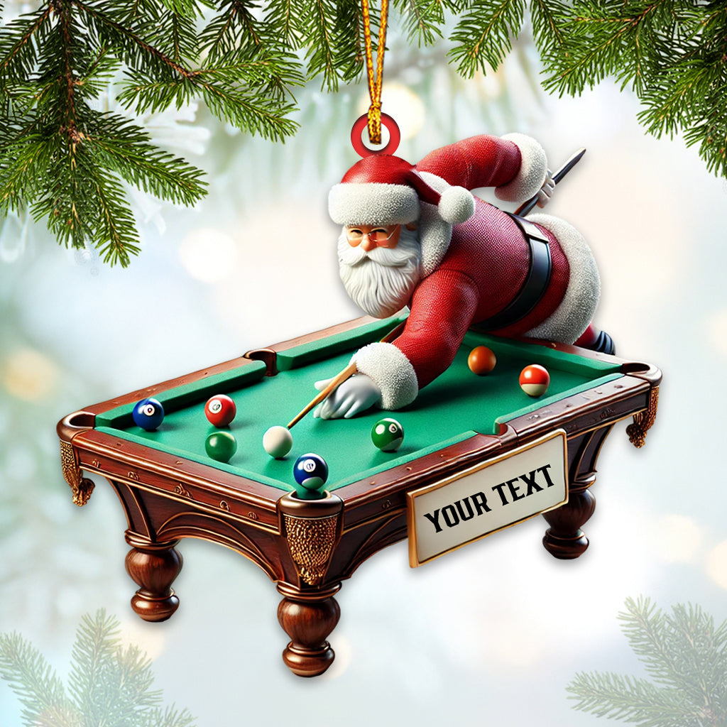 Custom Billiard Santa Ornament, Personalized Ornament