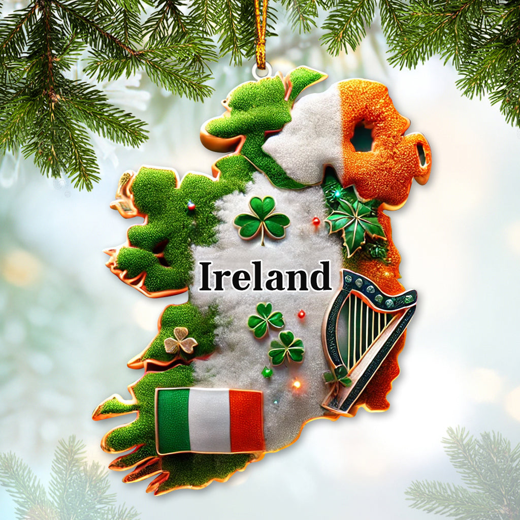 Custom Ornament, Ireland Map Ornament, Christmas Decor