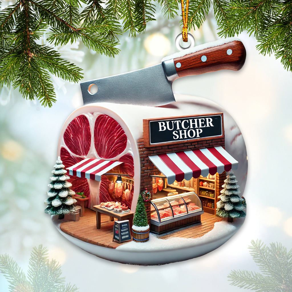 Christmas Butcher Shop Home Decor Christmas Ornament, Personalized Ornament