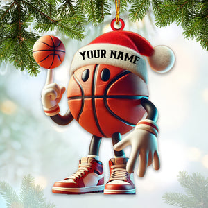 Cool Basketball Christmas Ornament, Personalized Ornament