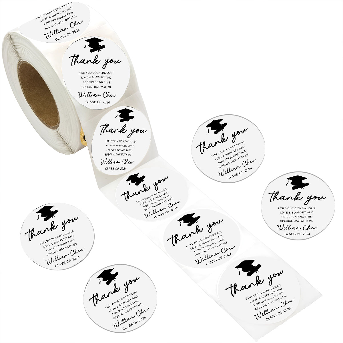 Thank You For Your Continuous Sticker - Custom Text - Personalized Cir ...