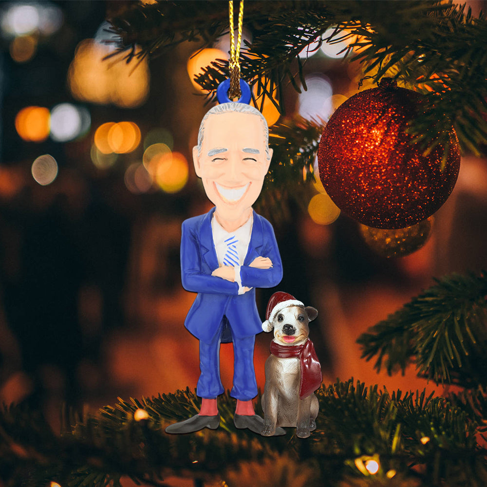 Joe Biden And Pet - Christmas Ornament - Gift For Christmas, Gift For Family Decor