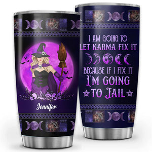 Personalized Witch Tumbler/Wine Tumbler - Gift Idea For Halloween/Witch Lovers - I'm The Crazy Witch