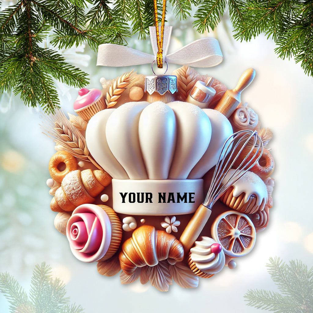 Custom Name Ornament, Christmas Sweet Chef