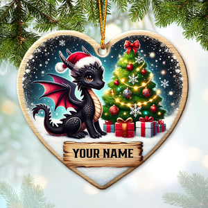 Custom Ornament, Little Black Dragon Ornament, Christmas Decor