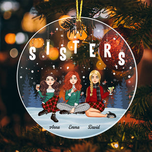 Girls Friendship, Sisters - Custom Appearances, Quote And Names Christmas Gift - Personalized Acrylic Ornament