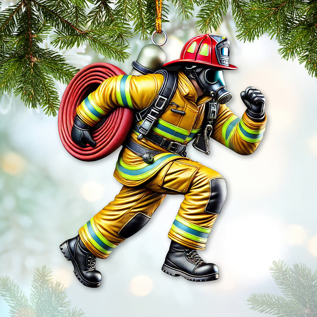 Custom Color Firefighter Ornament, Firefighter Christmas Gift