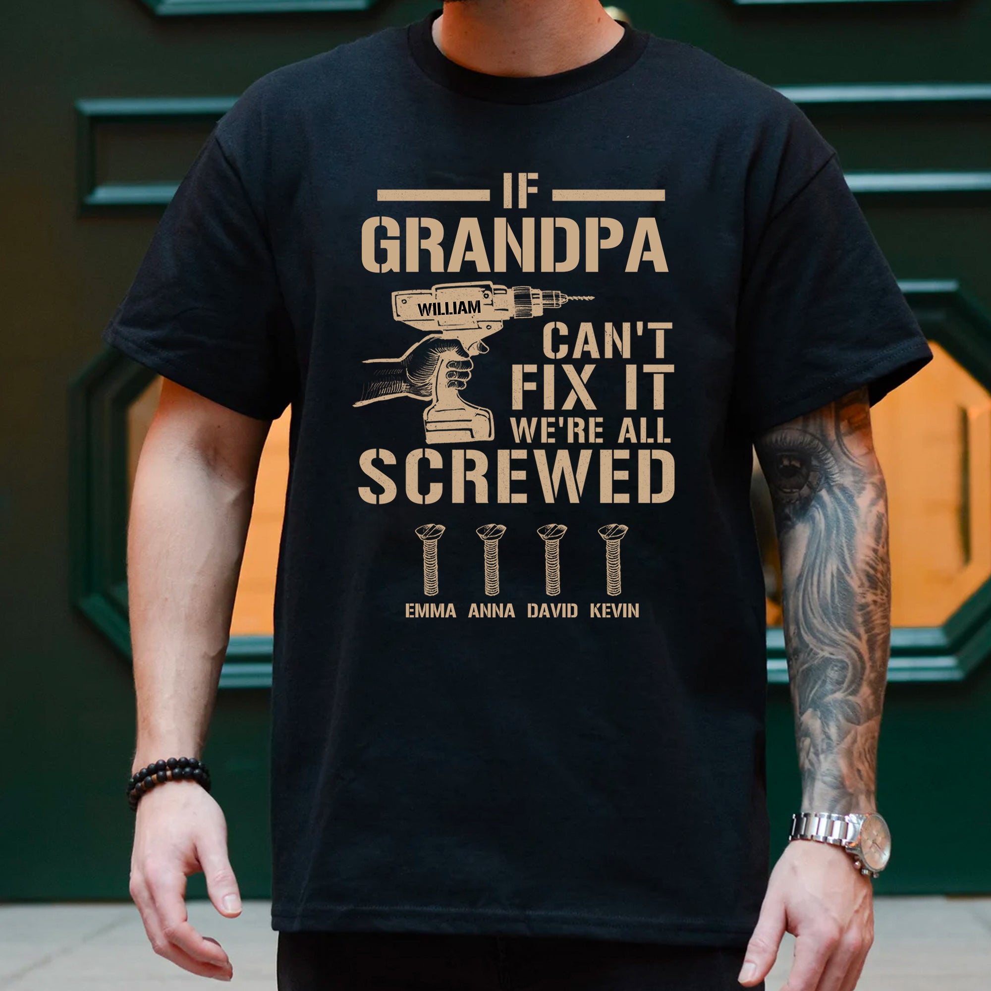 Can't Fix It We're All Screwed, Custom Texts - Personalized T-Shirt, Gift For Family, Father's Day