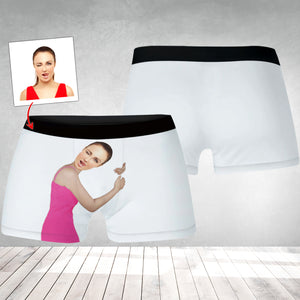 Custom Head Photo, Personalized Boxer Shorts - Gift For Family, Couple Gift