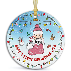 Baby's First Christmas - Personalized Ceramic Ornament - Gift For Christmas, Gift For Family