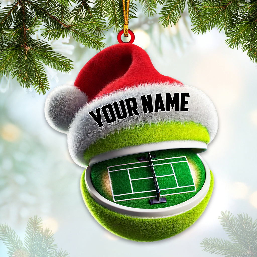 Tennis Court Christmas Ornament, Personalized Ornament