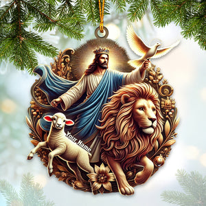 Jesus Resurrection Lion Royalty Ornament, Personalized Ornament