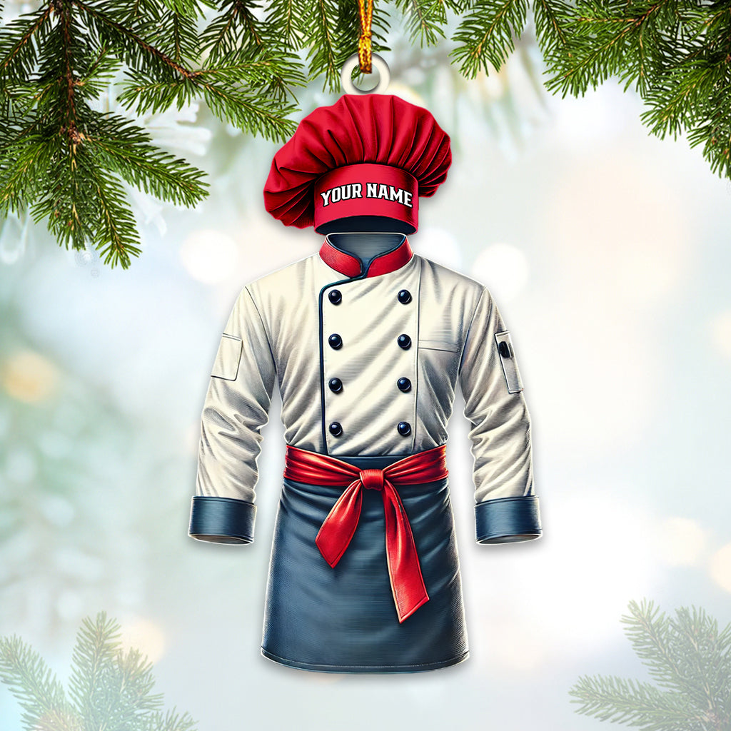 Chef Outfit Ornament, Personalized Ornament