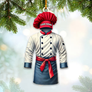 Chef Outfit Ornament, Personalized Ornament