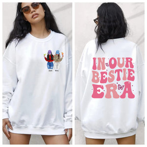 In Our Bestie Era Personalized Double Sided Sweatshirt - Gift For Girl Friendship