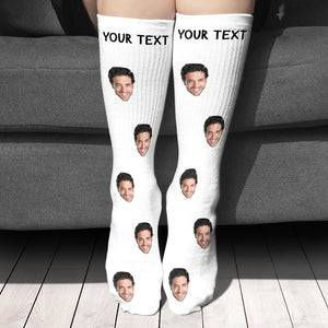 Custom Photo Socks With Your Text, Personalized Christmas Socks, Christmas Gifts For Family