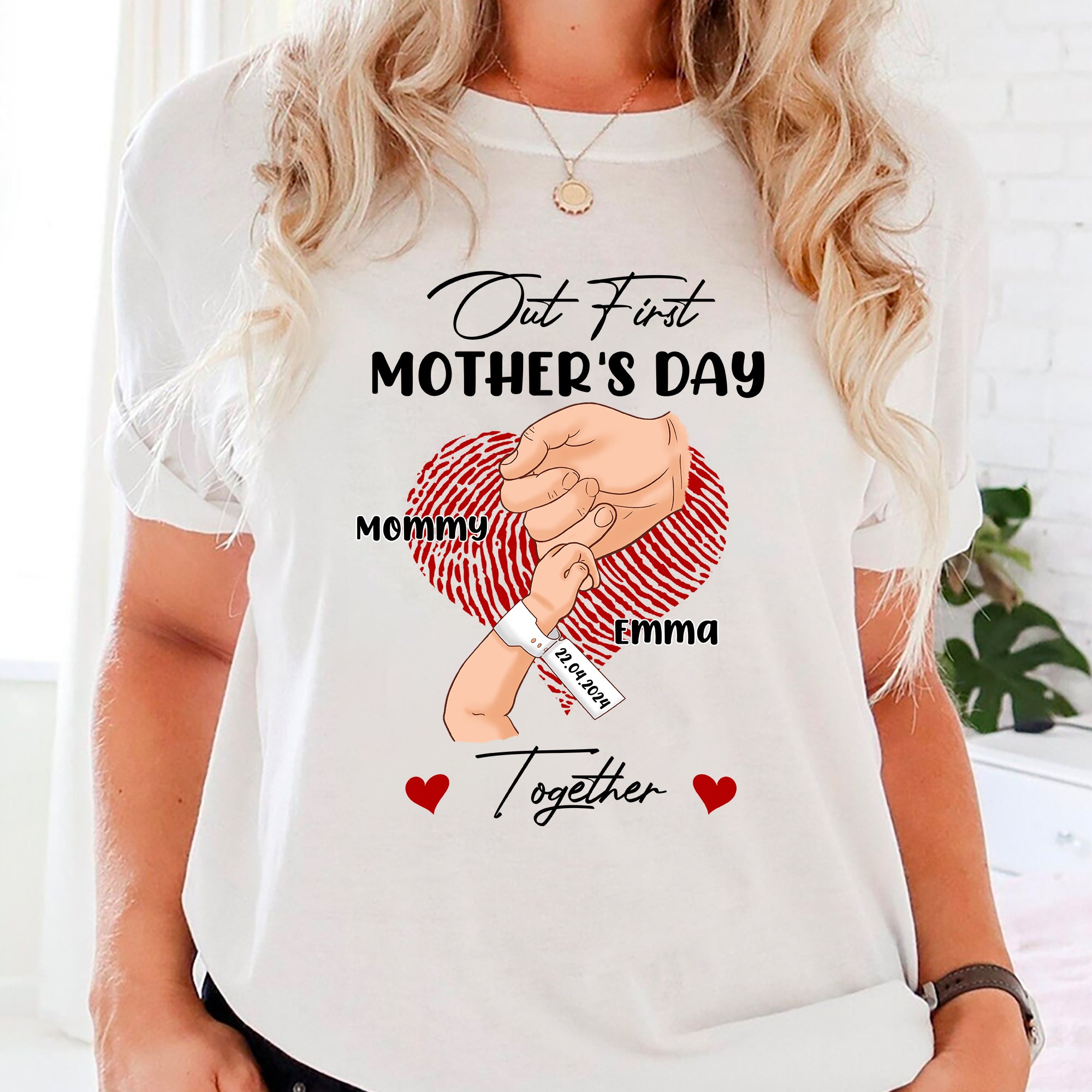 First Mother's Day Together, Happy Mother's Day, Custom Skin Color And Texts - Personalized Light Shirt