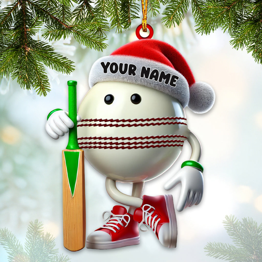 Cricket Ball Christmas Ornament, Personalized Ornament