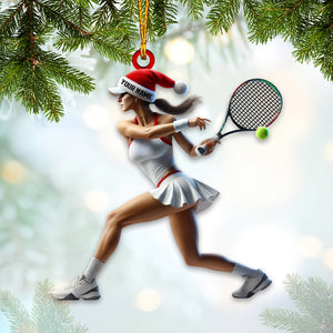 Tennis Woman Home Decor Christmas Ornament, Personalized Ornament