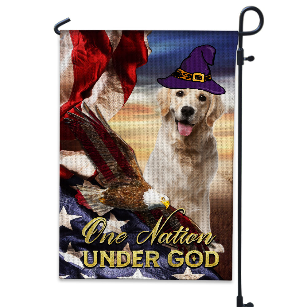 One Nation Under God - Personalized Pet Photo Flag - Halloween Gift, Gift For Pet Lovers