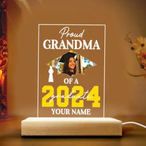 Graduate 2024, Custom Photo And Texts, Personalized Acrylic LED Light