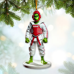 Custom Karate Grinch Ornament, Personalized Ornament