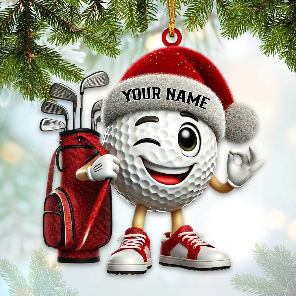 Golf Player Home Decor Christmas Ornament, Personalized Ornament