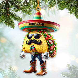 Tacos Mexican Home Decor Christmas Ornament, Personalized Ornament