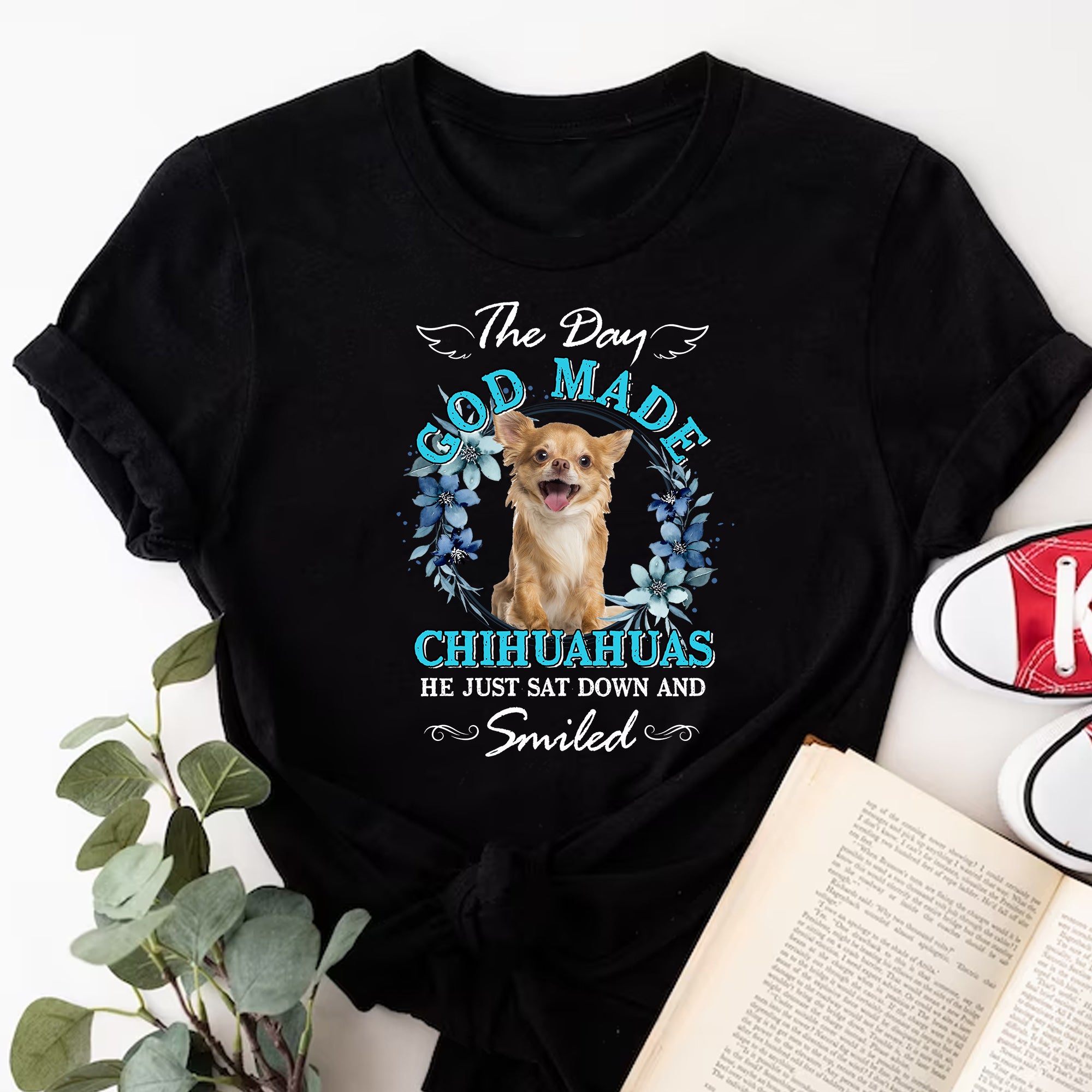 The Day God Made Pet, He Just Sat Down And Smiled - Custom Photo And Text - Personalized T-Shirt - Gift For Pet Lover