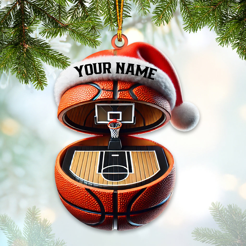 Basketball Court Christmas Ornament, Personalized Ornament