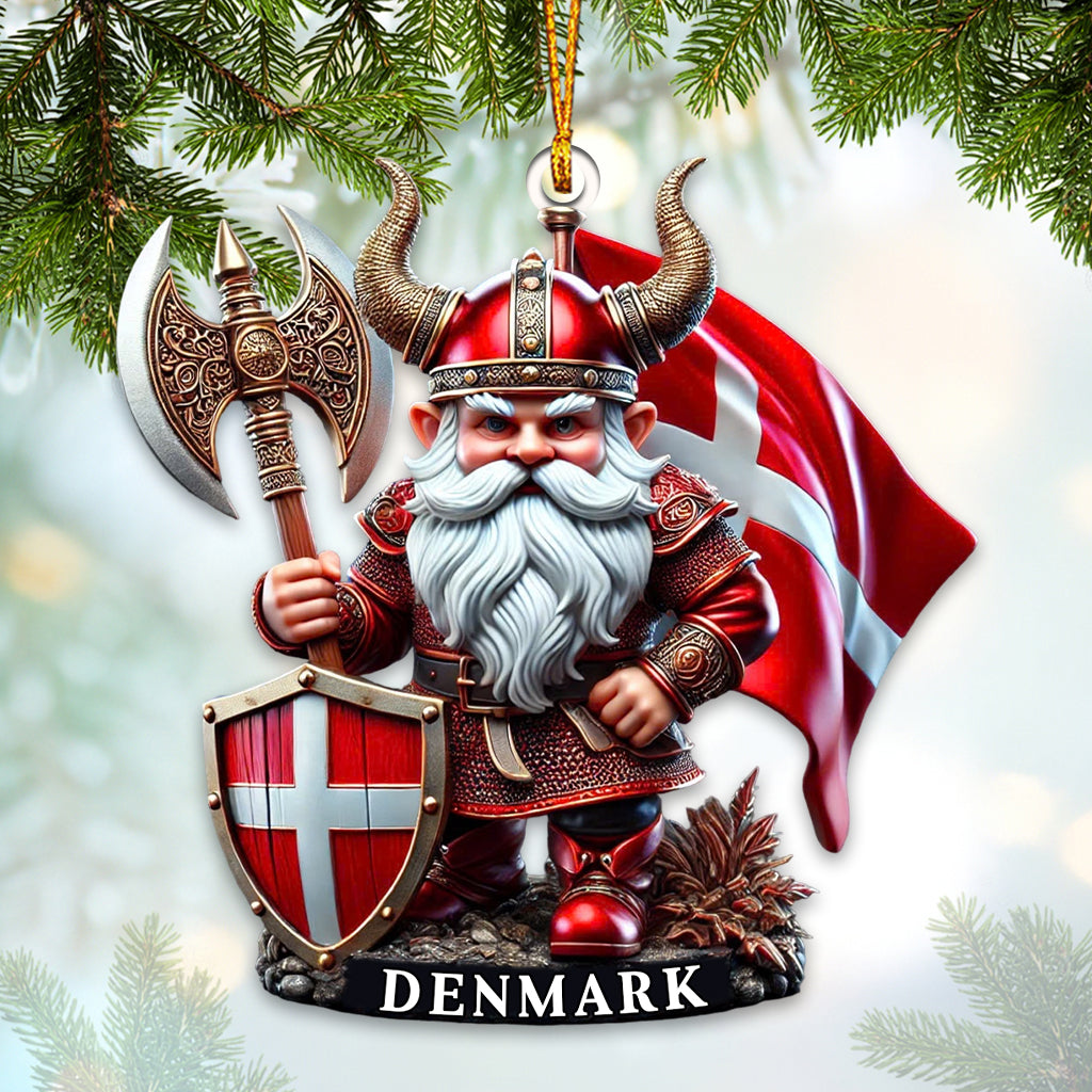 Custom Denmark Santa Ornament, Personalized Ornament