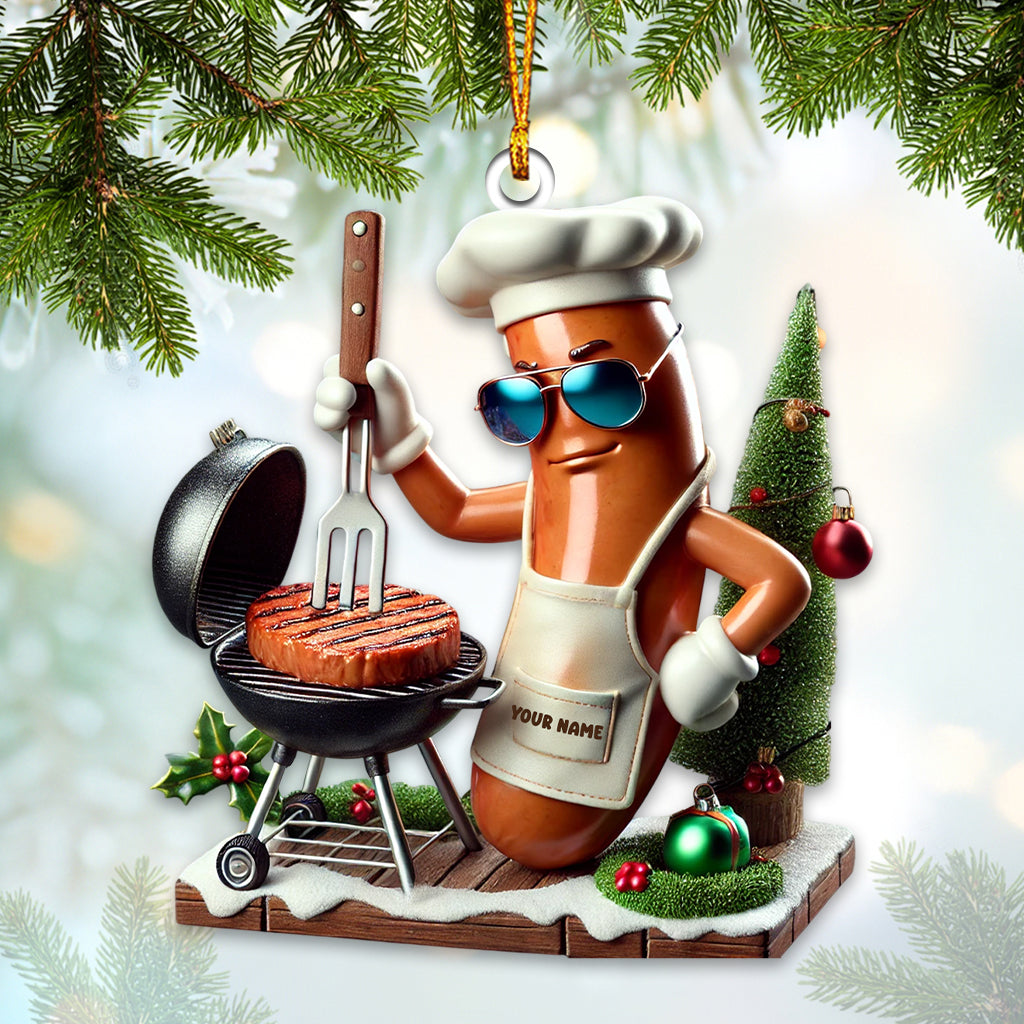 BBQ Sausage Christmas Ornament, Personalized Ornament