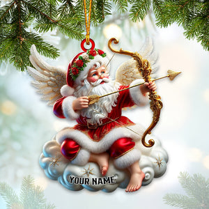 Santa Cupid Christmas Home Decor Christmas Ornament, Personalized Ornament