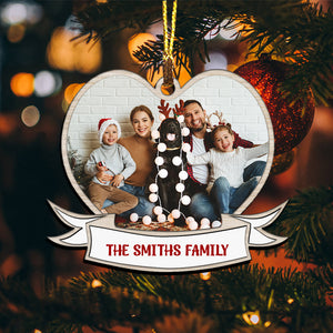 First Christmas Family Heart - Custom Photo And Names, Personalized Acrylic Ornament - Gift For Christmas, Gift For Family