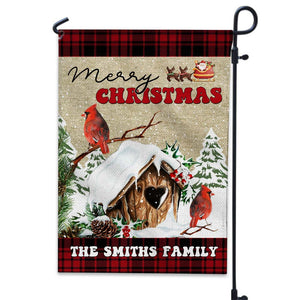 Merry Christmas House - Custom Family Name Flag - Christmas Gift, Gift For Family